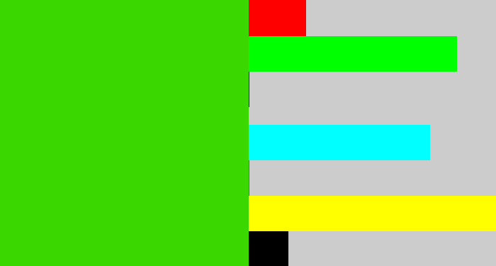Hex color #3ad700 - vivid green