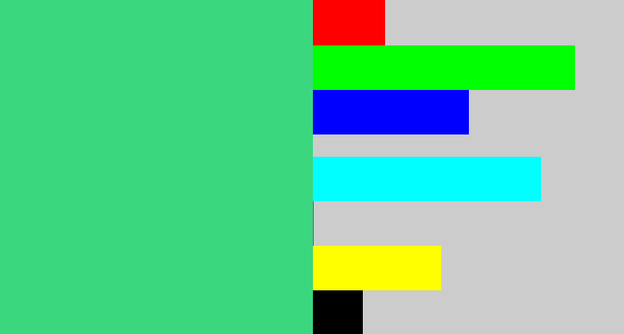 Hex color #3ad77f - weird green
