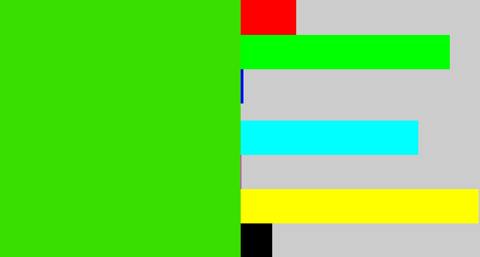 Hex color #3adf02 - vivid green