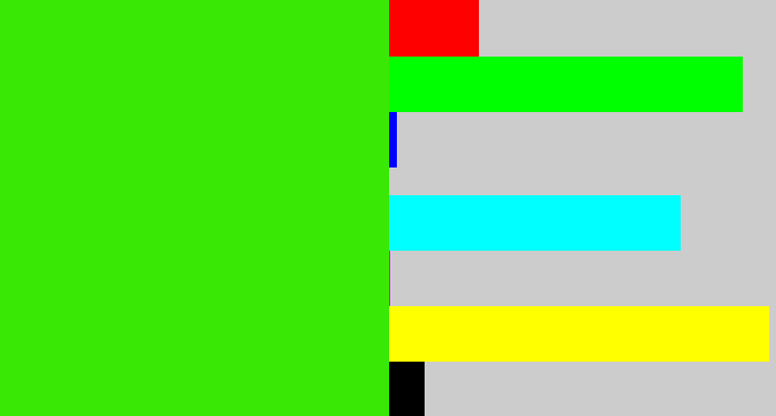 Hex color #3ae805 - vivid green