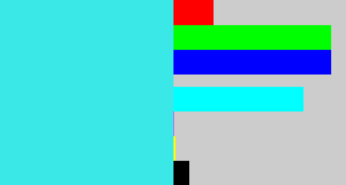 Hex color #3ae9e7 - bright cyan