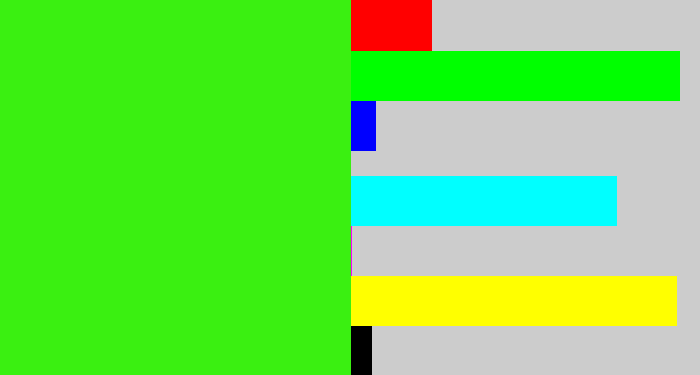 Hex color #3af011 - vivid green