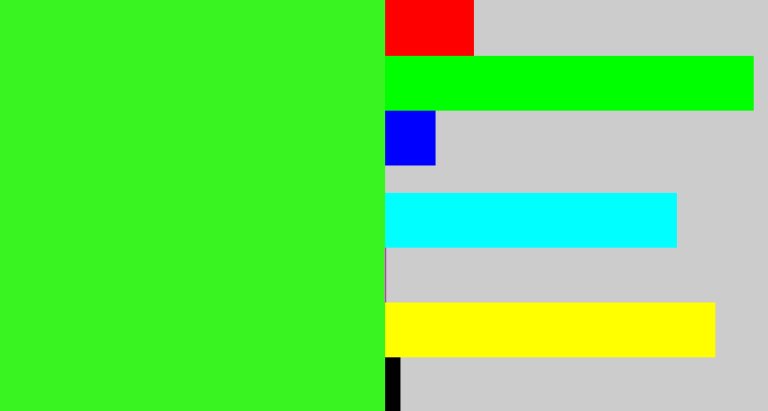 Hex color #3af421 - radioactive green