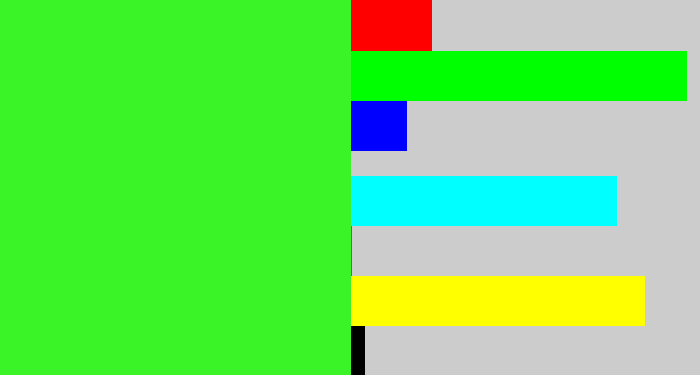 Hex color #3af428 - radioactive green