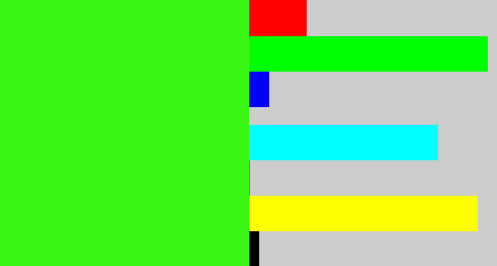 Hex color #3af614 - poison green