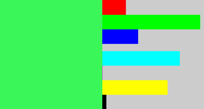 Hex color #3af658 - bright light green