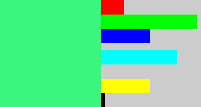Hex color #3af67e - weird green