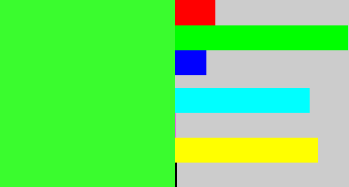 Hex color #3afc2e - radioactive green