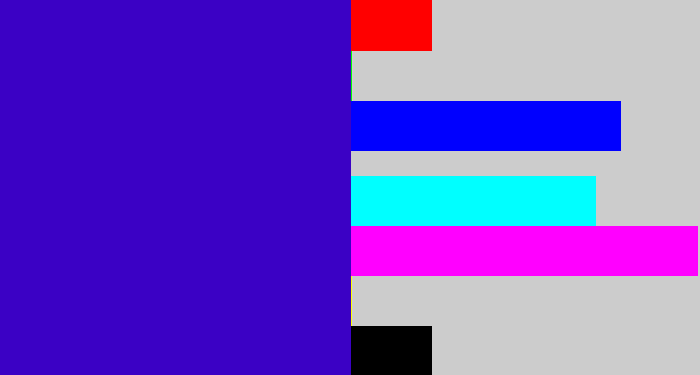 Hex color #3b01c5 - violet blue