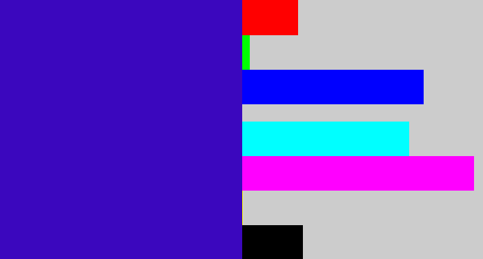 Hex color #3b07be - indigo blue