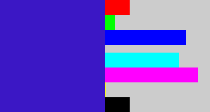 Hex color #3b17c5 - indigo blue