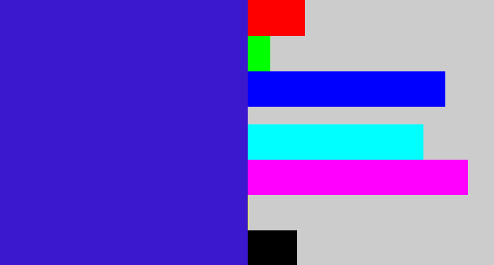 Hex color #3b17cd - violet blue