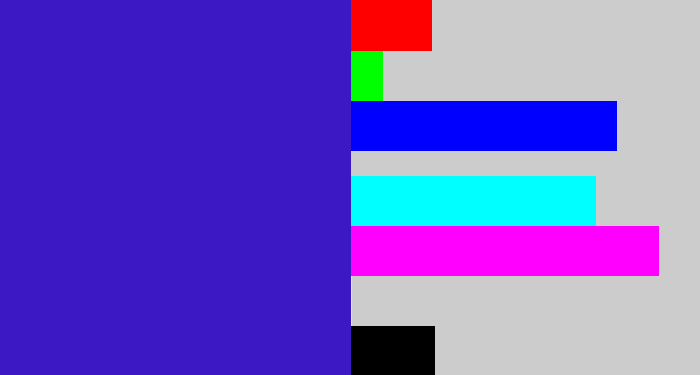 Hex color #3b18c3 - indigo blue