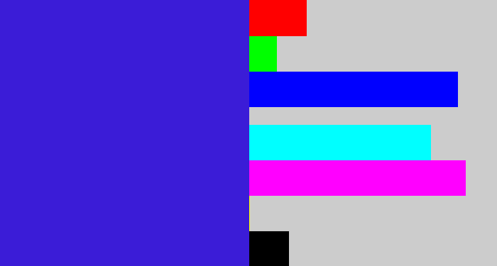 Hex color #3b1cd7 - violet blue