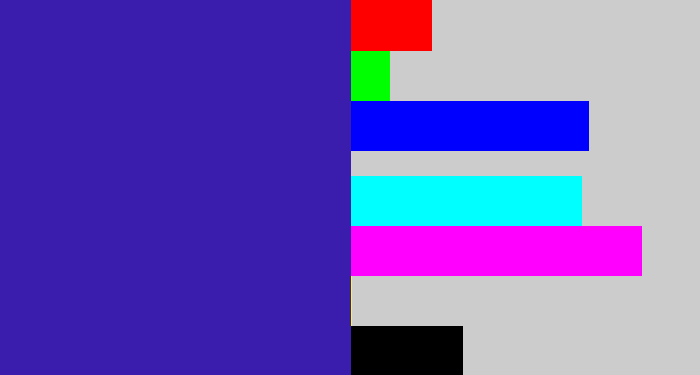 Hex color #3b1dad - indigo blue