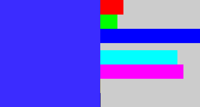 Hex color #3b2cff - light royal blue