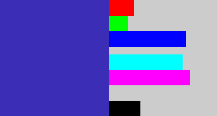 Hex color #3b2db6 - indigo blue