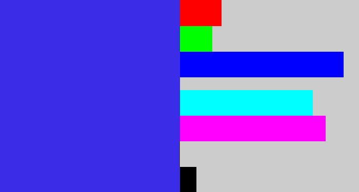 Hex color #3b2de7 - light royal blue