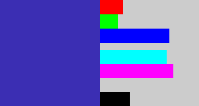 Hex color #3b2eb3 - indigo blue