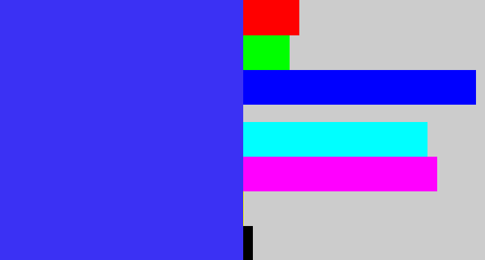 Hex color #3b31f4 - light royal blue