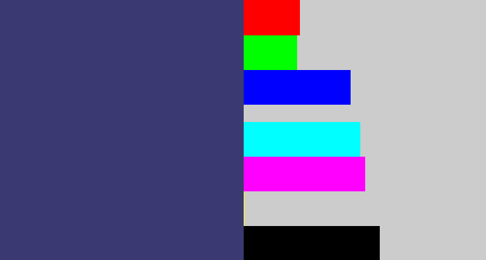 Hex color #3b3971 - dark grey blue