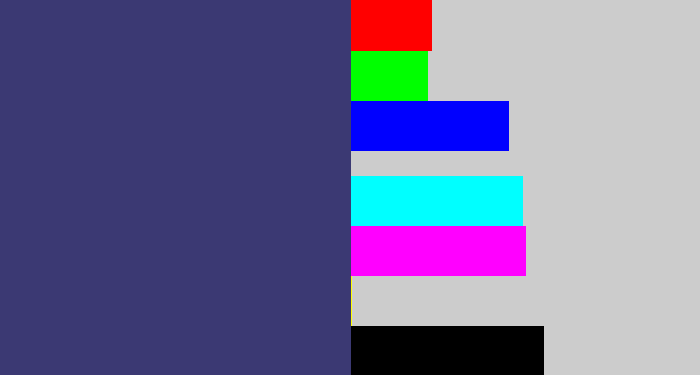 Hex color #3b3973 - dark grey blue