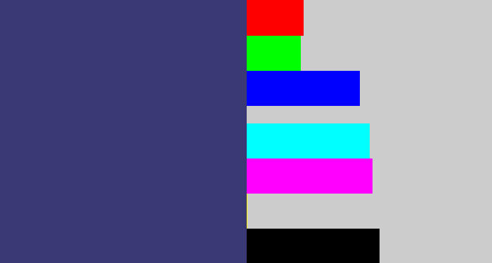Hex color #3b3975 - dark grey blue