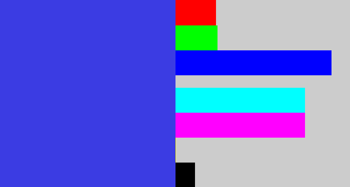 Hex color #3b3ce3 - light royal blue