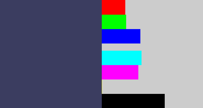 Hex color #3b3d60 - dark grey blue