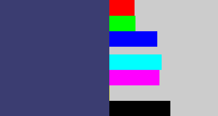Hex color #3b3d71 - dark grey blue