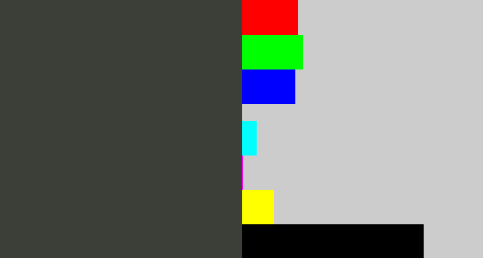 Hex color #3b3f37 - dark grey