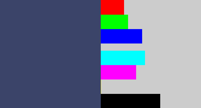 Hex color #3b4469 - dark grey blue