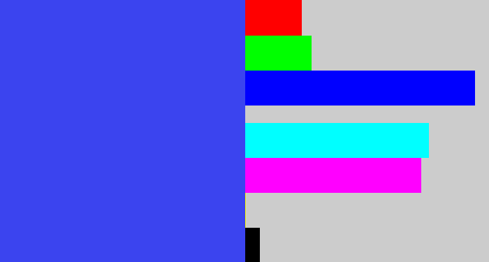 Hex color #3b44ef - light royal blue