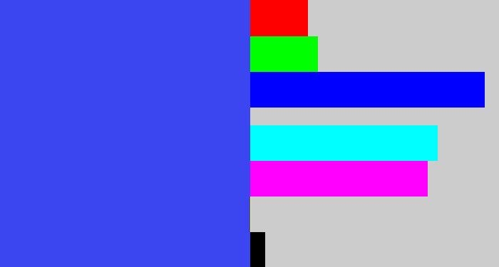 Hex color #3b45f0 - light royal blue