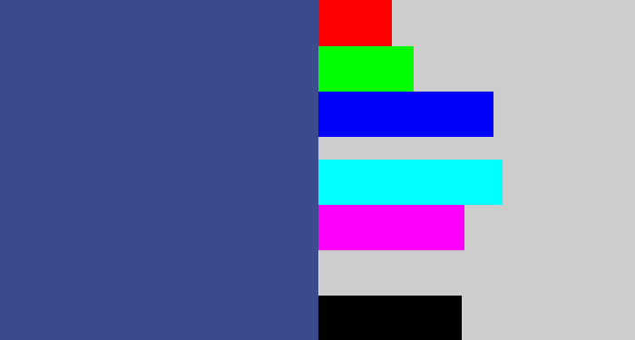 Hex color #3b4c8c - denim blue
