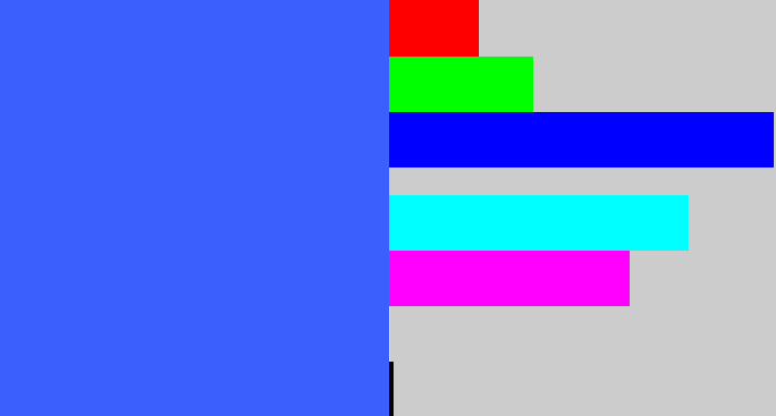 Hex color #3b5ffc - lightish blue