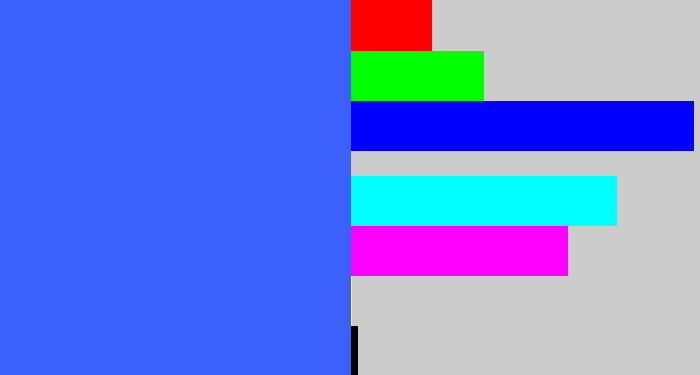 Hex color #3b60fb - lightish blue