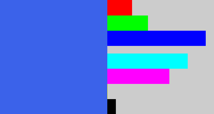 Hex color #3b62ea - warm blue