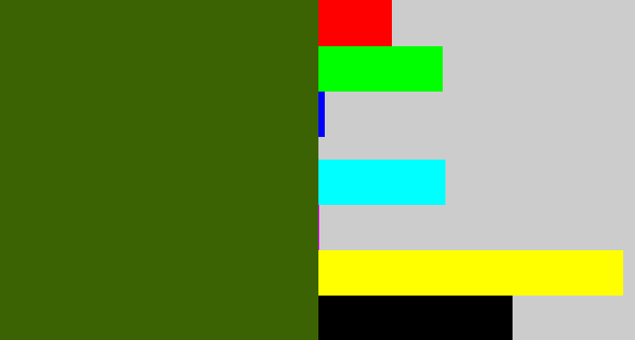 Hex color #3b6304 - navy green