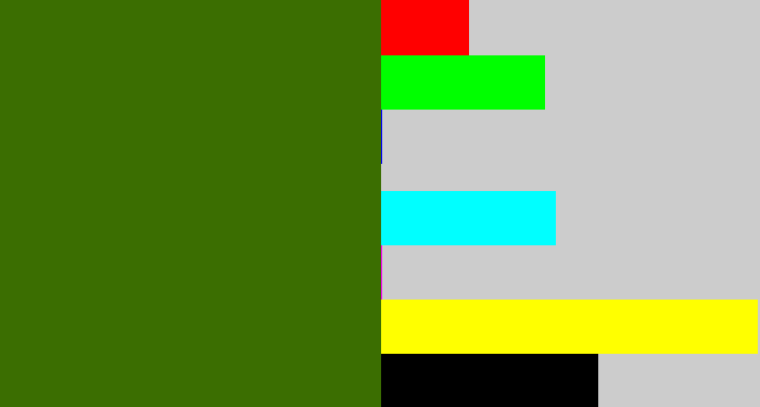 Hex color #3b6e01 - dark grass green