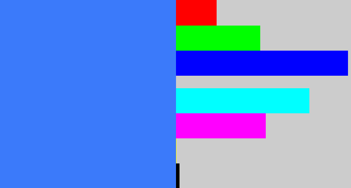 Hex color #3b7afa - lightish blue