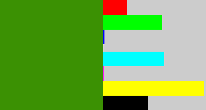 Hex color #3b9103 - grassy green