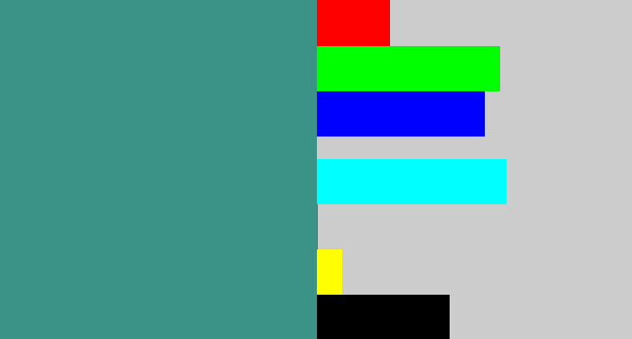 Hex color #3b9387 - sea