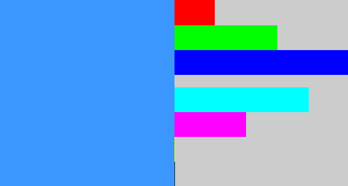 Hex color #3b96fe - dodger blue