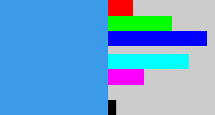 Hex color #3b9aea - dark sky blue