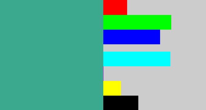 Hex color #3ba98d - greeny blue