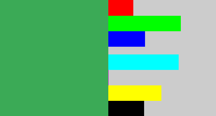 Hex color #3baa56 - medium green