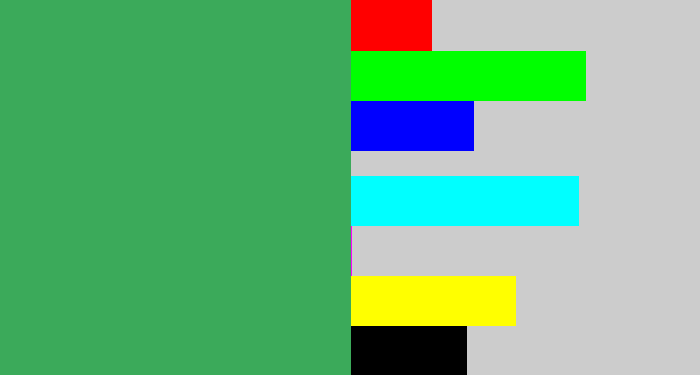 Hex color #3baa5a - greenish
