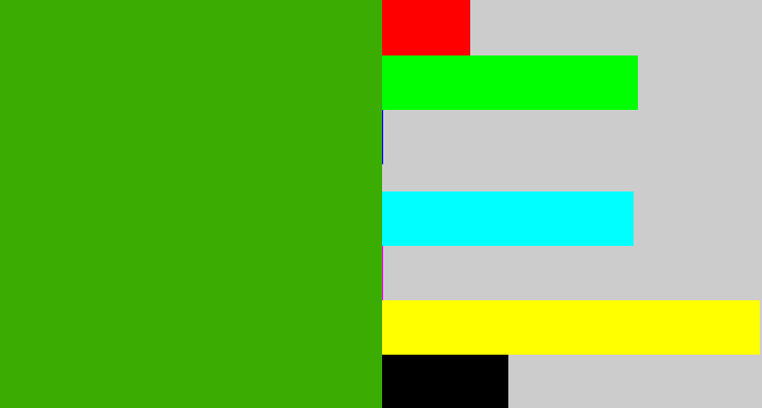 Hex color #3bac01 - grassy green