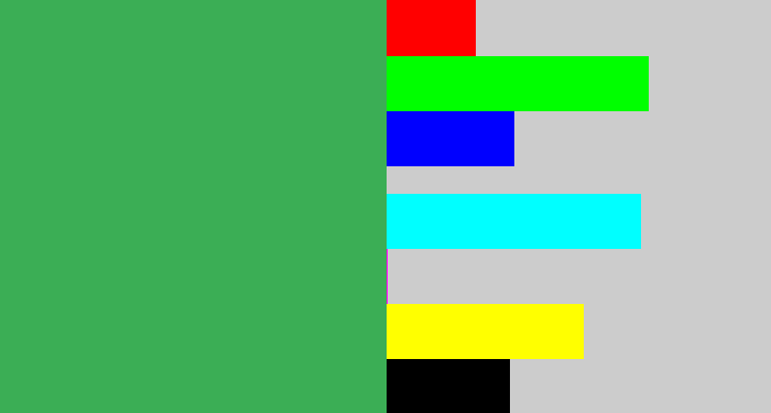 Hex color #3bae55 - medium green